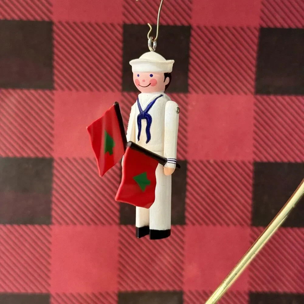 1987 Hallmark Clothespin Soldier #6 Vintage Christmas Keepsake Ornament | Sailor
